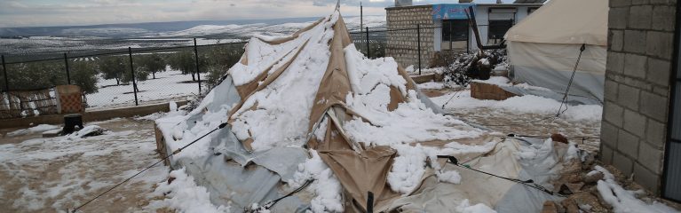Zelt im Schnee Syrien