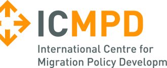  Logo des International Centre for Migration Policy Development. 