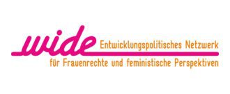 Logo für WIDE - Entwicklungspolitisches Netzwerk für Frauenrechte und feministische Perspektiven.