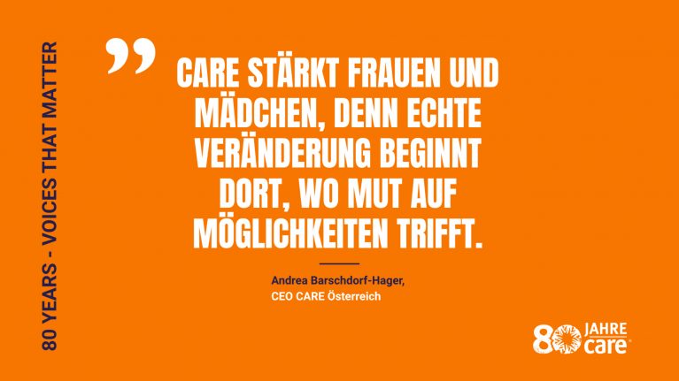 Andrea Barschdorf-Hager, Geschäftsführerin CARE Österreich, Zitat zum Weltfrauentag